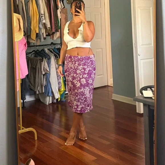 vintage 100% silk skirt - Picture 1 of 7